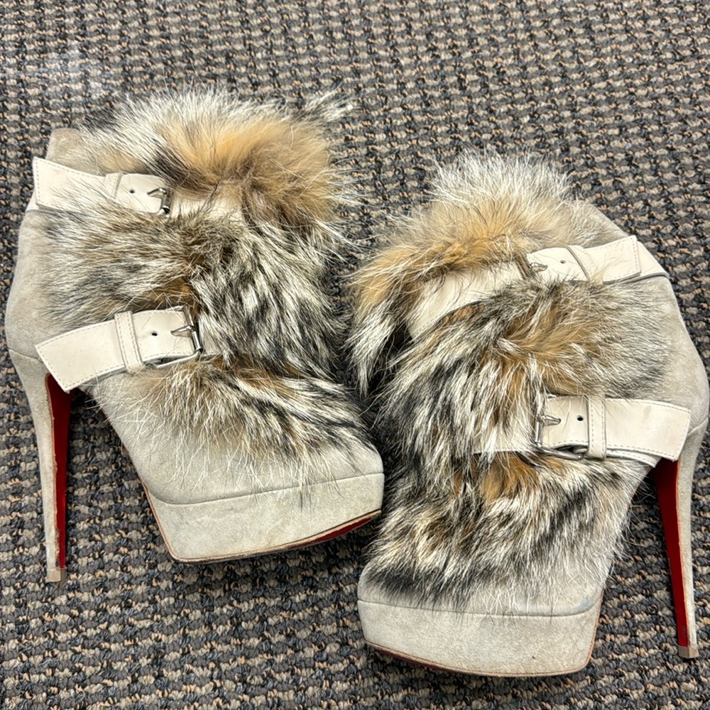RARE Christian Louboutin Fur Booties